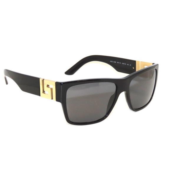 Versace 4296 GB1/81 59 3P Black Polarized Gold Sunglasses Greek Key - Picture 3 of 6